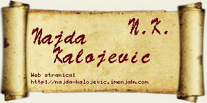 Najda Kalojević vizit kartica